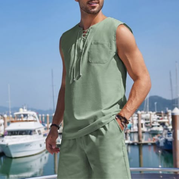 UPCLOTHING Men's Round Neck Top & Bottom Sets