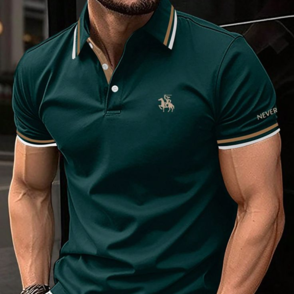 Men Solid Polo Neck Polycotton White T-Shirt