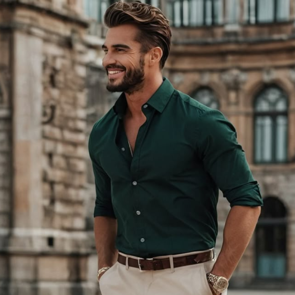 Powerlook Men Spread Collar Textured Casual Shirt