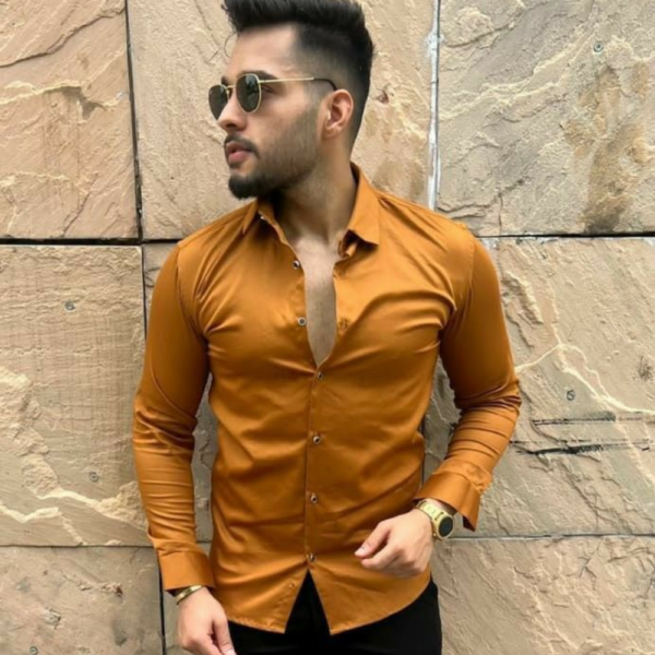 Men Regular Fit Solid Casual Shirt