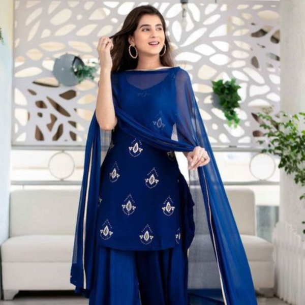 Unstitched Crepe Salwar Suit Material Paisley